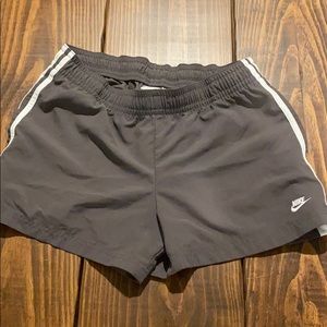 Nike Black Athletic Shorts with White Accents